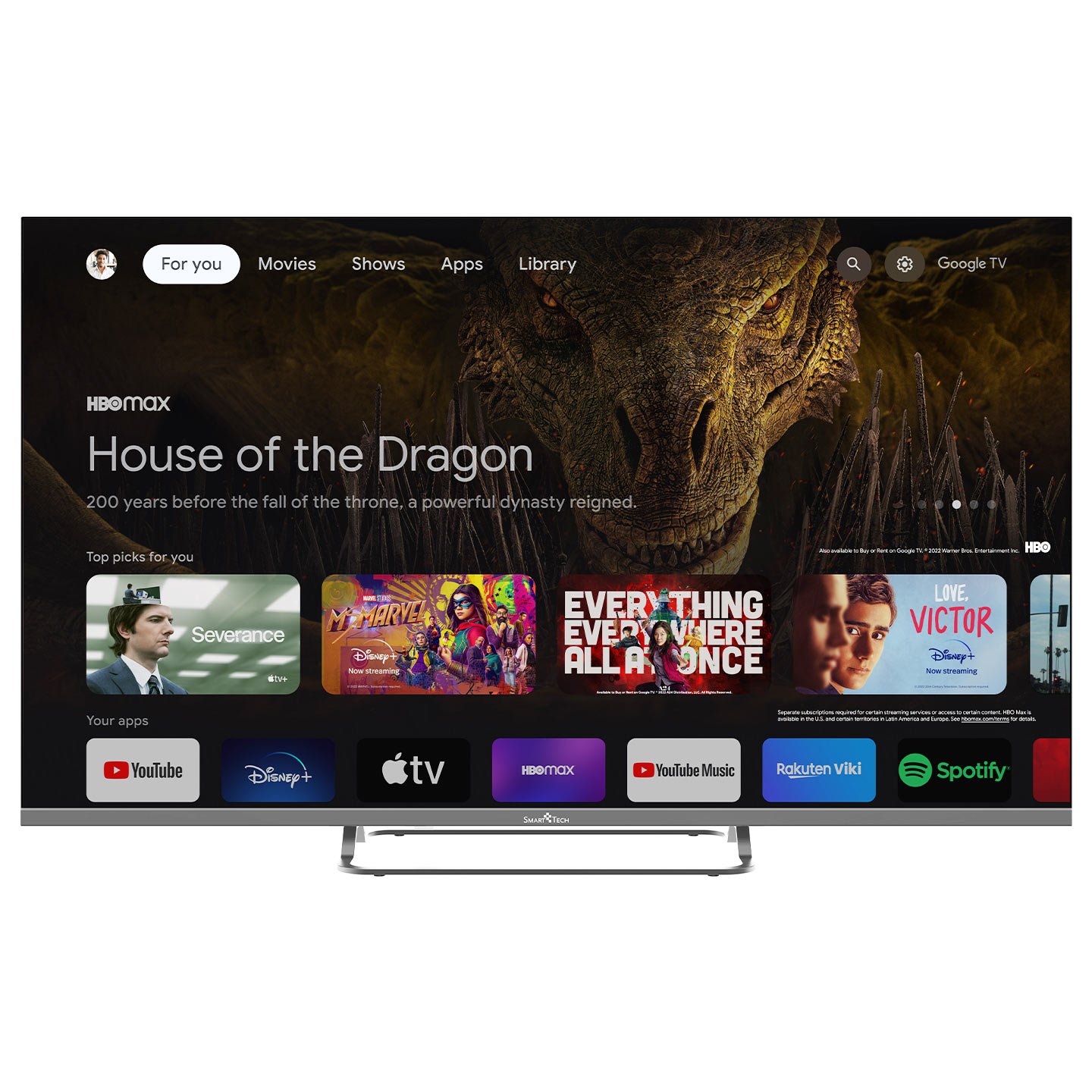 Televizor QLED 43QG02V, 108 cm, Smart Google, 4K Ultra HD, clasa F SmartTech