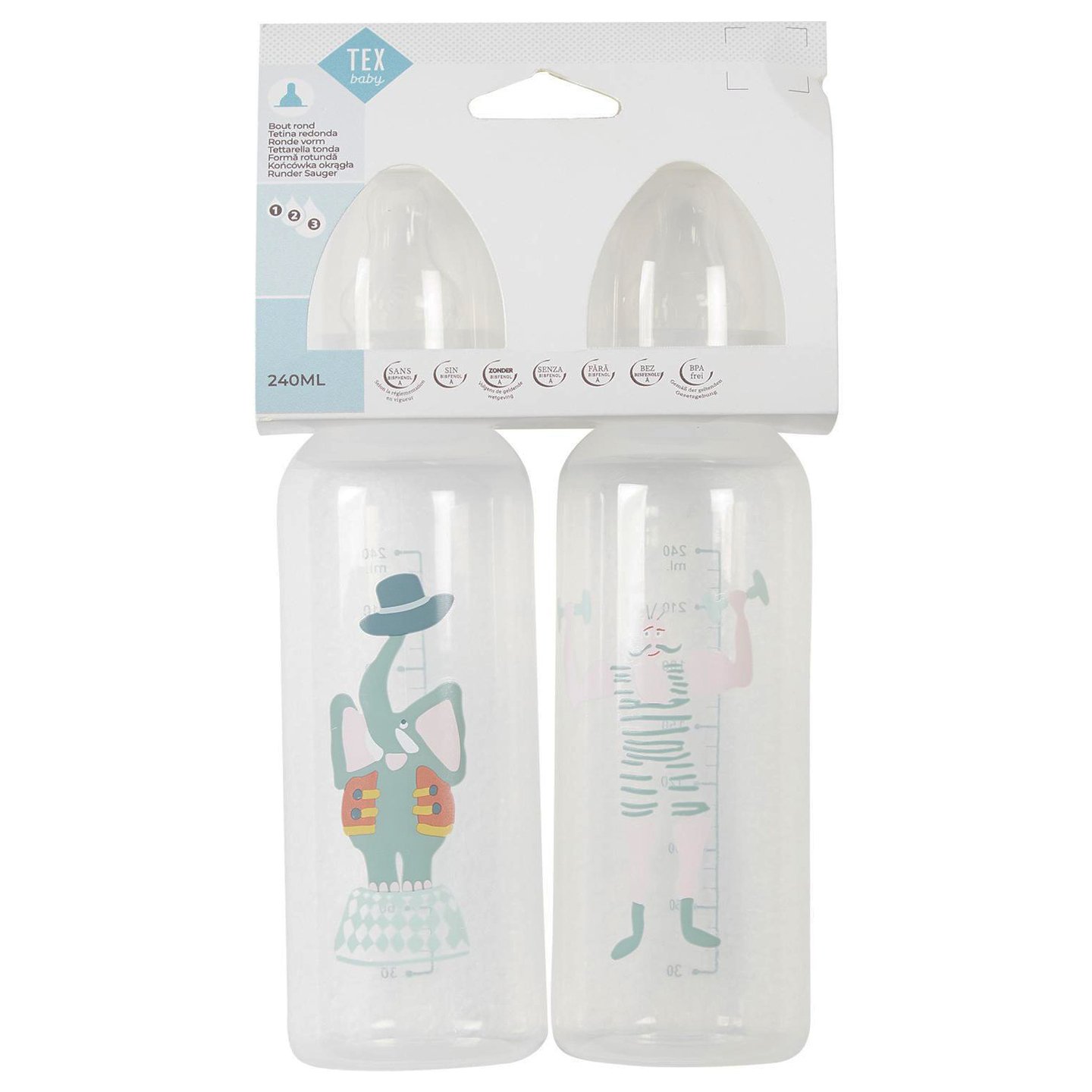Set x 2 biberoane Tex Baby gri
