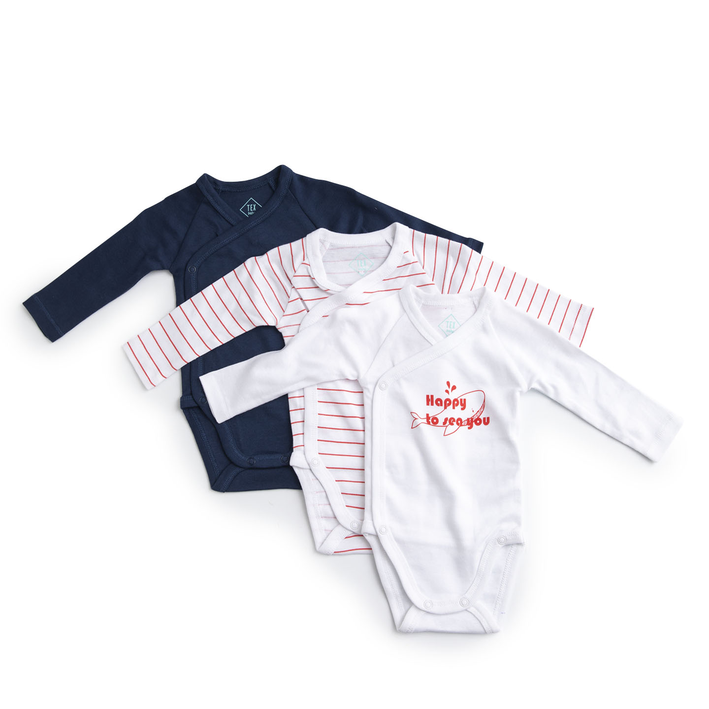 Set 3 body 0/6 luni, Tex Baby